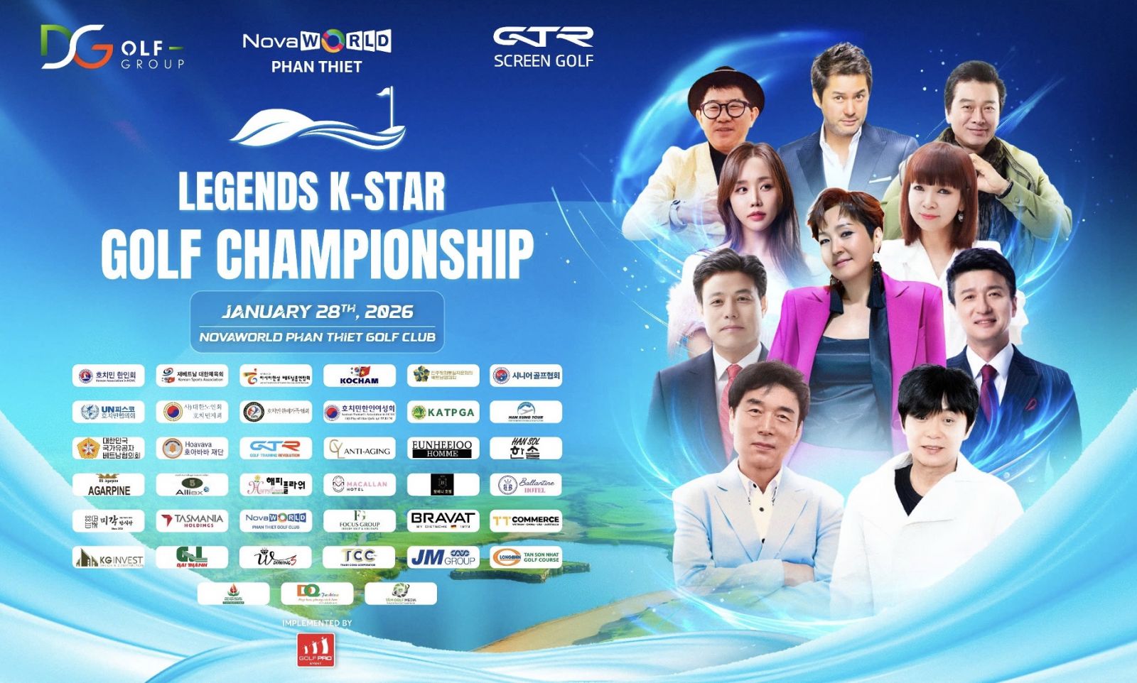 Giải golf quy tụ dàn nghệ sĩ huyền thoại Hàn Quốc diễn ra tại NovaWorld Phan Thiet
