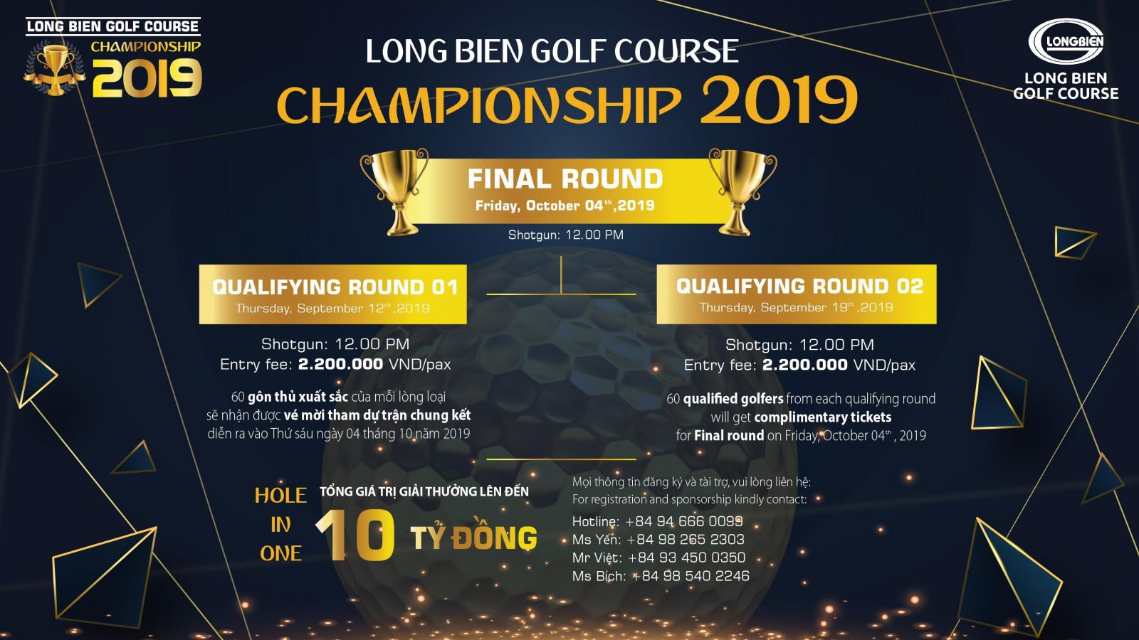 Hơn 400 golfer tham dự các trận đấu loại Long Bien Golf Course Championship