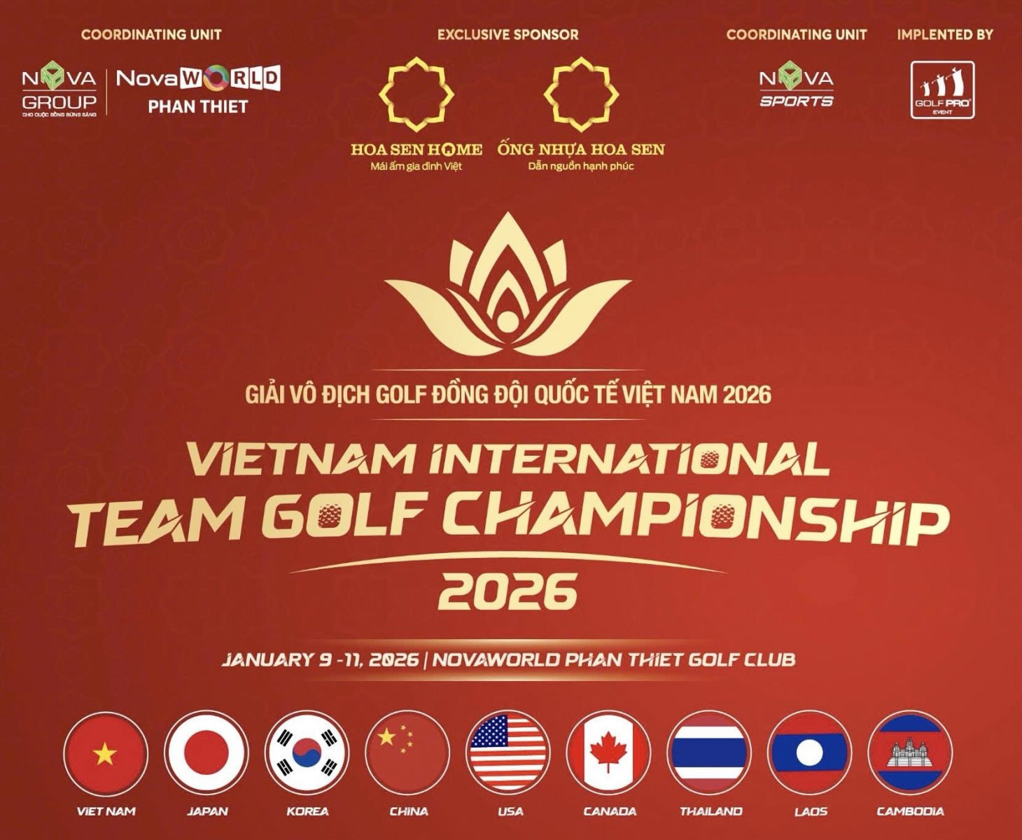Việt Nam lần đầu tổ chức Giải Golf Đồng đội Quốc tế tại NovaWorld Phan Thiet Golf Club Việt Nam lần đầu tổ chức Giải Golf Đồng đội Quốc tế tại NovaWorld Phan Thiet Golf Club