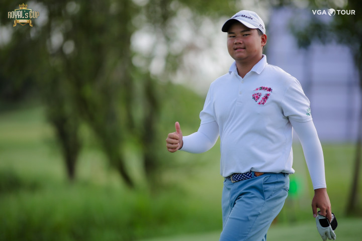 Nam Golfer sinh năm 2009 - Trần Thế Bảo bứt phá dẫn đầu. Ảnh: VGA